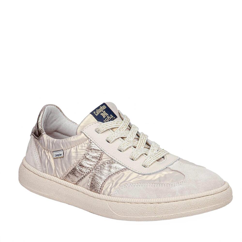 NEW CALLAGHAN women's 35000 lace-up sneaker in beige